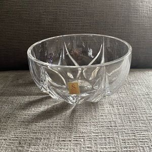 Nachtmann “Krokus” Flower 24% Lead Crystal Glass Bowl 5” Etch Stamped on Bottom